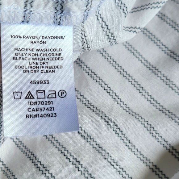 LOFT Striped Ruffle Square Neck Top M - Picture 3 of 5